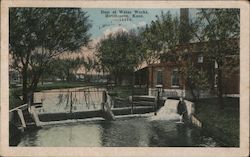 Scenic Picture of Water Works Dam Hutchinson, KS Postcard Postcard Postcard