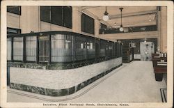 Interior, First National Bank Postcard