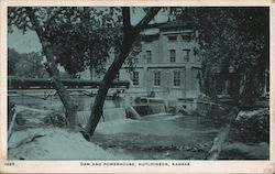 Dam and Powerhouse Hutchinson, KS Postcard Postcard Postcard