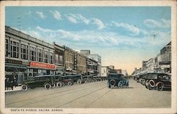 Looking Along Santa Fe Avenue Salina, KS Postcard Postcard Postcard