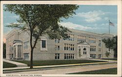 High School Building Manhattan, KS Postcard Postcard Postcard