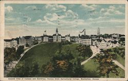 General View of Campus and Buildings, Kansas State Agricultural College Manhattan, KS Postcard Postcard Postcard