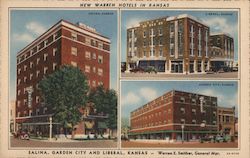 New Warren Hotels in Kansas Postcard