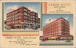 Lamer Hotel Hays and Salina Kansas Postcard Postcard Postcard