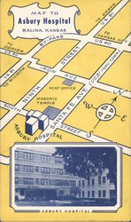 Map to Asbury Hospital Postcard