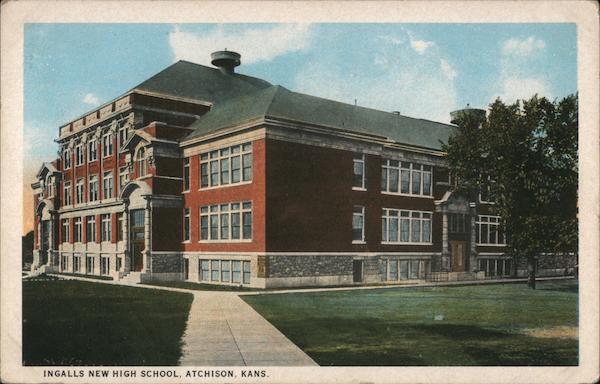 Ingalls New High School Atchison, KS Postcard