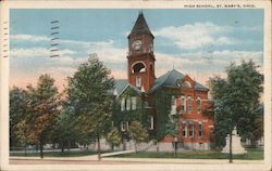 High School Building Postcard