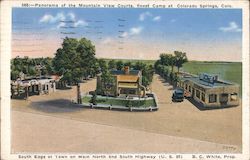 Panorama of the Mountain View Courts Postcard