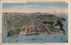 Bird's Eye View of P.P.I.E. and City of San Francisco California Postcard Postcard Postcard