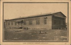 Camp Funston Library Building Postcard