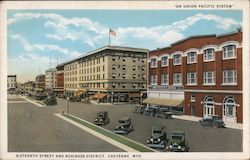 Sixteenth Street and Business District Cheyenne, WY Postcard Postcard Postcard