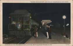 Standing at the Greenbrier Hotel Station Postcard