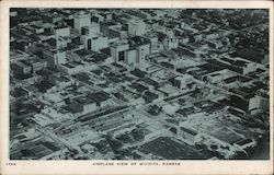 Airplane View of Wichita Kansas Postcard Postcard Postcard