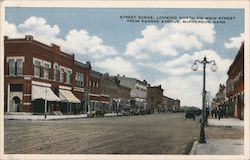 Looking North on Main Street from Kansas Avenue Postcard