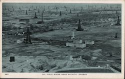 Oil Field Scene Near Wichita, Kansas Postcard Postcard Postcard