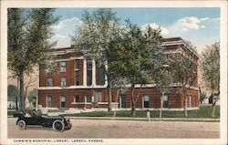 Cummin's Memorial Library Larned, KS Postcard Postcard Postcard