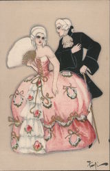 Fashion Plate of Man ad Woman Postcard