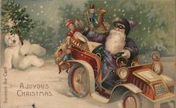 A Joyous Christmas - Santa with Toys - Squeezable Card Santa Claus Postcard Postcard Postcard