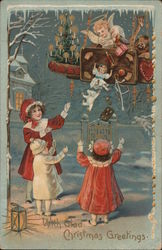 Rare: Cherub delivering toys to Children Postcard Postcard Postcard