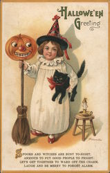 Halloween Greeting Spooks and Witches Are Busy Tonight, Anxious to Put Good People to Fright Postcard