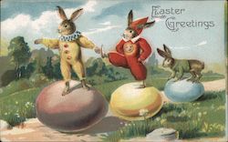 Easter Greeting With Bunnies Postcard Postcard Postcard