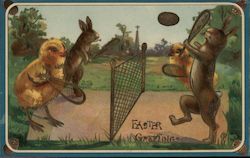 Easter Greeting With Bunnies Postcard Postcard Postcard