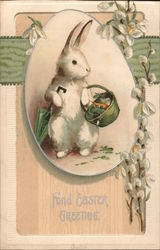 Fond Easter Greeting With Bunnies Postcard Postcard Postcard