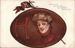 Harvard University College Girl Postcard