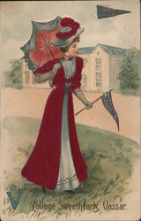 Vassar College Girl Postcard