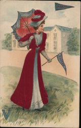 Vassar College Girl Postcard