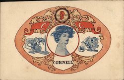 Cornell University College Girl, Football College Girls Postcard Postcard Postcard