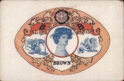 Brown University College Girl, Football Postcard