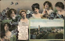 Cornell University Ithaca Girls Postcard