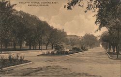 Twelfth Avenue, Looking East Emporia, KS Postcard Postcard Postcard