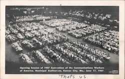 Opening Session of 1957 Convention of the Communications Workers of America Kansas City, MO Postcard Postcard Postcard