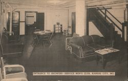 Entrance to Showers - Service Men's Club Postcard