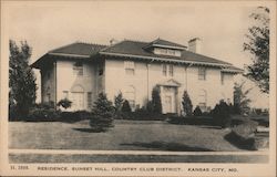 Residence, Sunset Hill, Country Club District Kansas City, MO Postcard Postcard Postcard