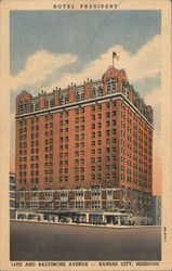 hotel President 14th and Baltimore Ave Postcard