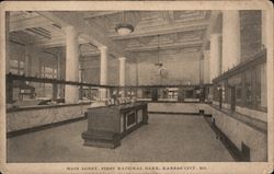 Main Lobby, First National Bank Postcard