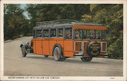 Seeing Kansas City With Yellow Cab Company Postcard