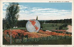 Map of the World in Flowers, Memorial Park Cemetery Kansas City, MO Postcard Postcard Postcard