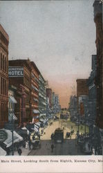 Main Street, Looking South from Eighth Postcard