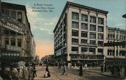 A Busy Corner - 12th and Main Street Kansas City, MO Postcard Postcard Postcard