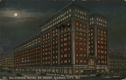 Baltimore Hotel by Night Postcard