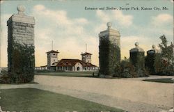 Entrance and Shelter, Swope Park Postcard