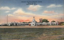 Indian Village Motor Lodge Cheyenne, WY Postcard Postcard Postcard