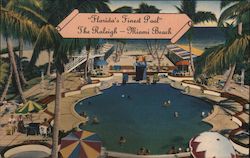 The Raleigh Hotel, with Florida's Finest Pool Miami Beach, FL Postcard Postcard Postcard