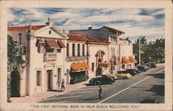 The First National Bank in Palm Beach Welcomes You Florida Postcard Postcard Postcard