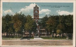 Allen County Court House and Park Postcard