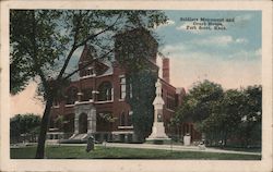 Soldiers Monument and Court House Postcard